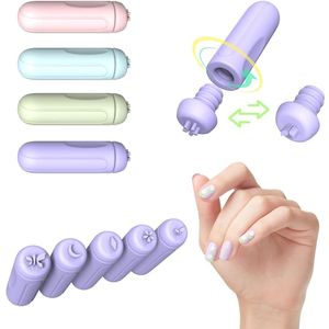 Siliconen nagelstempels voor nail art, nagelstempelset. Vervanging van vijf stijlen ontwerpen, nail art stempelpen, bloemen nagelstempeltool (PAARS).