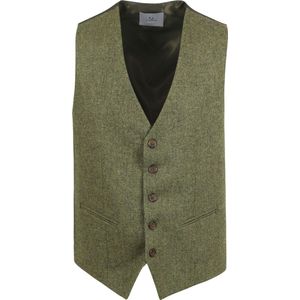 Suitable - Gilet Tweed Groen - Heren - Maat 50 - Modern-fit