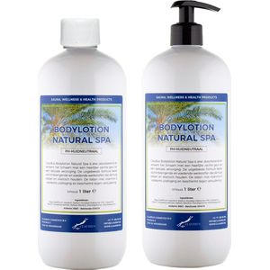 Bodylotion Natural Spa 1 Liter - met gratis pomp - set van 2 stuks