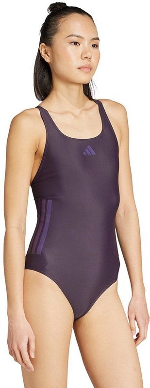 adidas Mujer 3 STRIPES C-BACK SWIMSUIT, aurora black/aurora plum, 46