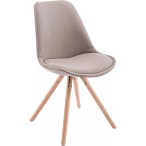 In And OutdoorMatch Bezoekersstoel Trisha - Taupe stoffen stoel - Set van 1 - Met rugleuning - Vergaderstoel - Zithoogte 45cm