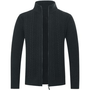 Allthemen Heren Cardigan met Opstaande Kraag - Gebreide Warme Trui - S
