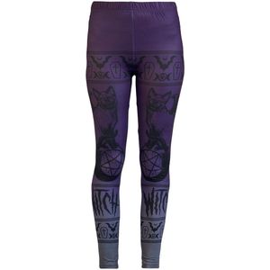 Gothicana paarse legging met kleurverloop en grote print - Dames - S