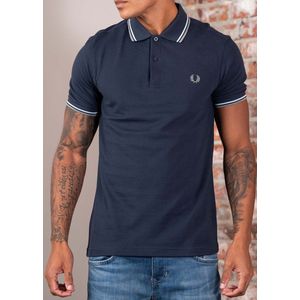 Fred Perry Twin tipped polo - dark airforce light ice bay leaf