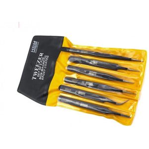 HBM Professionele 6 Delige Anti Magnetische RVS Pincet set