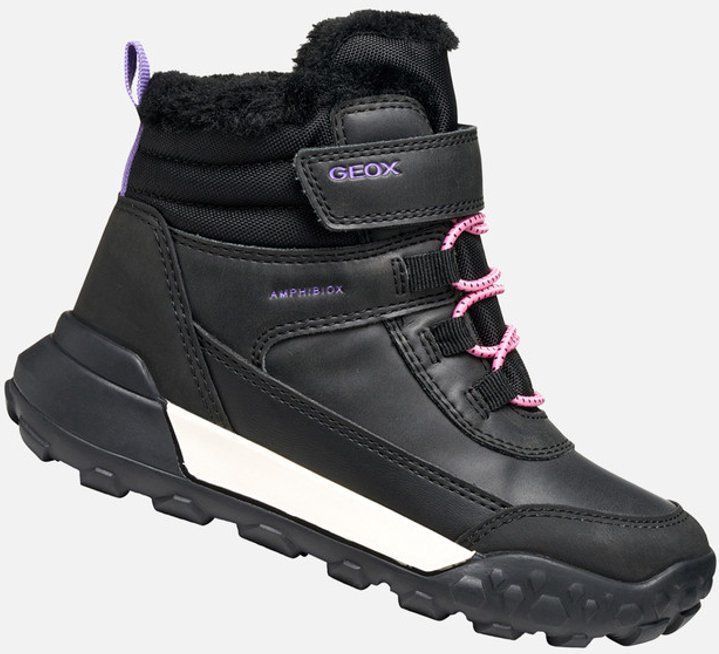 GEOX TREKKYUP ABX TIENERS - ZWART/LILA - Maat 24