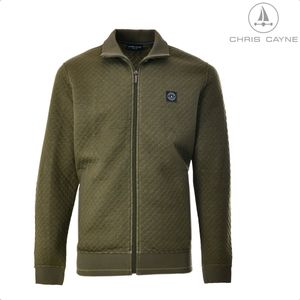 Chris Cayne heren vest - maat M - kleur groen - vest met rits - steekzakken met rits - structuur - jersey