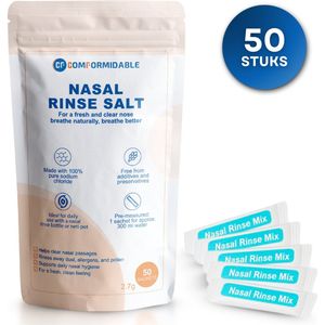 Comformidable - Spoelzout Neusdouche - 50 Zakjes x 2.7g - Nasaal Spoelzout - 100% Zuiver Zout