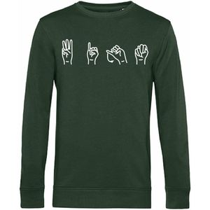 7431 - Sweater - Gebarentaal; Wijn-Forest Green-L