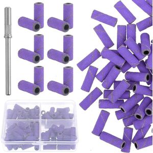 Brenzoos - Schuurbanden voor Nagelboor - Set van 100 stuks - Fijne korrel 240 - Geschikt voor Acrylnagels en Gel Manicures - Paars