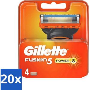 Gillette - Fusion 5 Power - Langdurige scherpte - 4 Navulscheermesjes - Bulkverpakking - 20 stuks