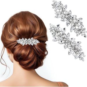 Haarspeldjes 2 PC Bruiloft Haarspelden Bruids Prom Strass Decoratieve Sieraden Haaraccessoires