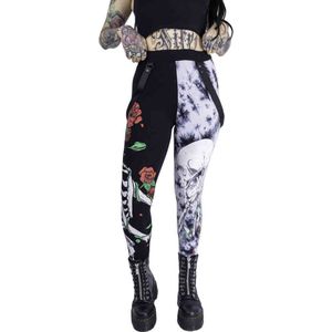 Vixxsin Legging -XL- GARDEN SKULL Zwart/Grijs