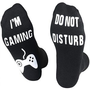 Grappige Sokken Gaming - Zwart - Anti Slip - Do not Disturb - One size - Cadeau Mannen - Huissokken - Housewarming Socks - Happy Verjaardag - man