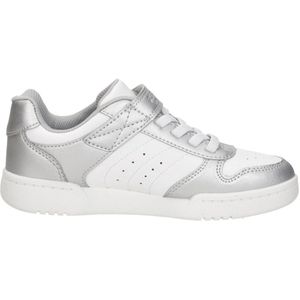 Skechers - QUICK STREET - Sneakers - Wit/Zilverkleur - Retro met Klittenbandsluiting