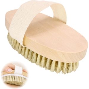 Allecto Plus - Natuurlijke droogborstel voor lichaam - Harde borstelharen - Huidexfoliatie - Doorbloeding - Zachte huid - Stralende huid - Nat gebruik