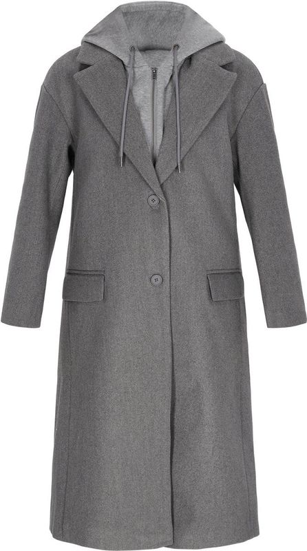 myMo - ROCKS - Tussenmantel - Grijs gemêleerd - Klassieke mantel