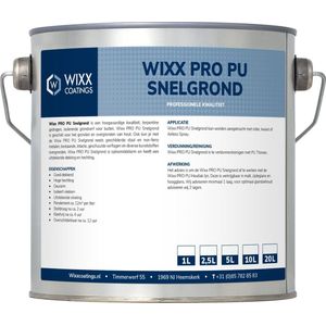 Wixx PU Snelgrond Primer - 2.5L - RAL 9010 | Zuiver Wit