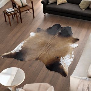 Koeienhuid Vloerkleed - Bruin - 216 x 195 cm - Koeienkleed / Koeienvel / Dierenvel / Dierenhuid / Koehuid Tapijt