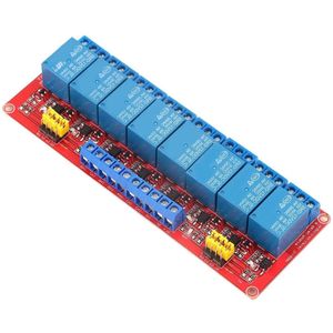 Allecto Plus - Relay Module Card met Optische Koppeling en 8 Kanalen - Hoog & Laag Trigger 5V/12V/24V (12V) - Relais Uitbreidingsmodule.