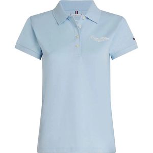 Tommy Hilfiger Script Slim Fit Korte Mouw Poloshirt Blauw XS Vrouw