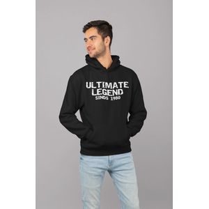 1980 Jaar Zwart Hoodie heren - Maat S - Ultimate Legend - Verjaardag Cadeau Mannen - Limited Edition