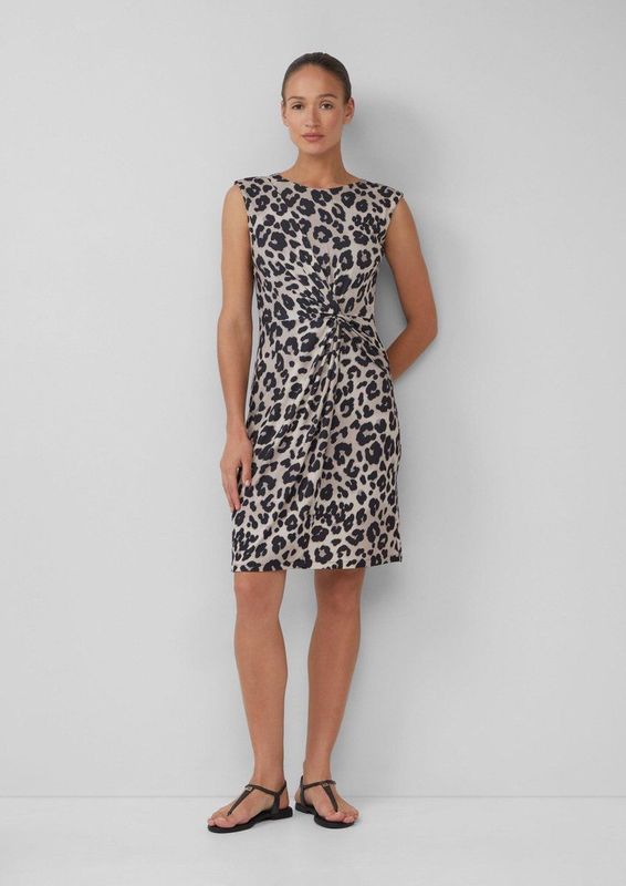 s.Oliver - Jerseyjurk - Luipaardprint - Mouwloos - Midi-silhouet