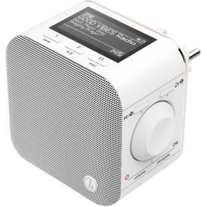 Compacte Digitale Radio voor Stopcontact met Bluetooth en Wekkerfunctie