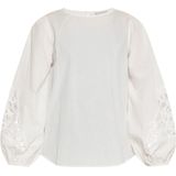 Usha - Blouseshirt - Wit - Effen - Lange Mouw