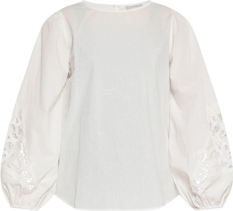 Usha - Blouseshirt - Wit - Effen - Lange Mouw