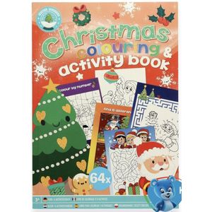 Kerstmis kleur- en activiteitenboek A4, 64 pagina’s, kerst , kinderen, knutselen