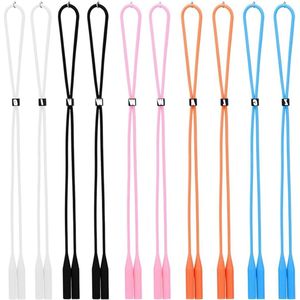 10 stuks verstelbare siliconen brillenband voor sportbrillen - Zwart, Blauw, Oranje, Wit, Roze - S