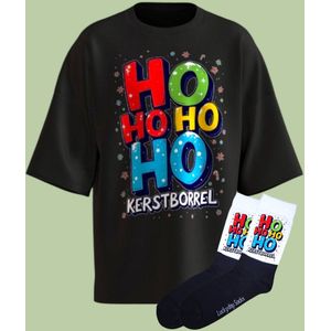 Kerstshirt - Kerstborrel Kerstcadeau - Foute kerst trui - Kerst tshirt - Gift set met kerstsokken - Grappige kerstkleding - Kerst shirt voor man en vrouw - Kerst shirt voor dames en heren - LuckyDaySocks - Maat L