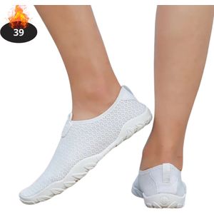 Livano Waterschoenen Voor Kinderen & Volwassenen - Aqua Shoes - Aquaschoenen - Afzwemschoenen - Zwemles Schoenen - Wit - 36