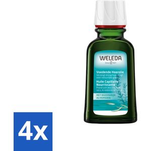 4 x WELEDA - Haarolie Voedend - Rozemarijn - 50 ml - Haar Olie - Voedende Haar - Rozenmarijn Haar - Droge Haarpunten - Beschadigd Haar