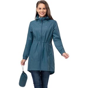 Dunne, waterdichte, opvouwbare damesregenjas met capuchon - lichte en ademende reis-regenponcho