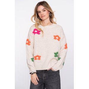 Geisha 54598-70 010 pullover flowers off-white/fuchsia/orange/green
