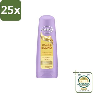 25 x Andrélon – Conditioner – Stralend Blond – 200 ml - Grootverpakking - Blond Haar Verzorging - Verhelderende Conditioner - Glans Voor Blond Haar - Highlights Verzorging - Macadamia-olie Conditioner