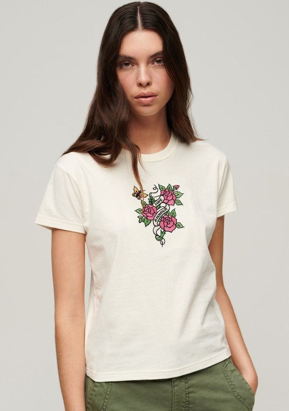 Superdry - Tattoo Embroidered - T-shirt - Korte Mouwen