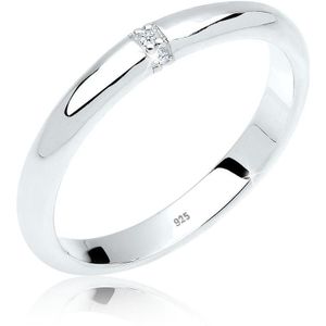 Elli PREMIUM Dames Ring Dames Band Ring met Diamant (0.045 ct) Delicate in 925 Sterling Zilver rose goud verguld