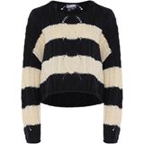 DreiMaster - Vintage - Trui - Beige/Zwart - Losse Pasvorm - Lange Mouw