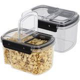 HI - Voorraadbus - Transparant - 1700 ml - 2x - Met Deksel