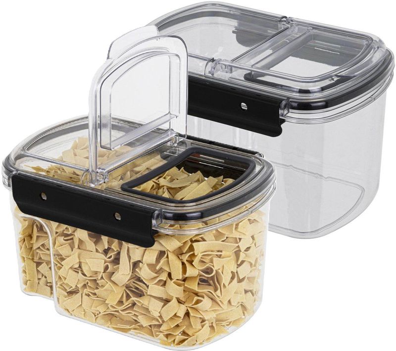 HI - Voorraadbus - Transparant - 1700 ml - 2x - Met Deksel