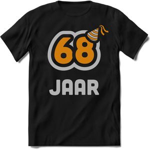 68 Jaar Feest kado T-Shirt Heren / Dames - Perfect Verjaardag Cadeau Shirt - Goud / Zilver - Maat XXL