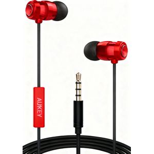 [2 stuks] Aukey EP-C2 Pro In-Ear Headphones In-Ear oordopjes Rood