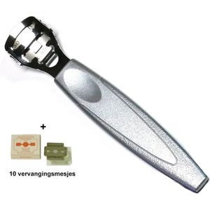 Premax - Professionele Eeltschaaf - 14 cm. + 10 Vervangingsmesjes - Zilver