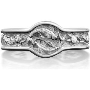 Koi vissen in de vijver van Lotus zilveren ring voor verloving 925 Zilver