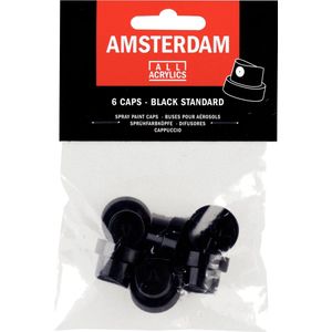 Spraypaint - Caps - Zwart - Amsterdam - 6 stuks