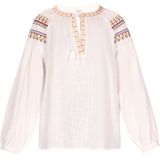 usha - Blouse - Bohemien - Met Ronde Hals - Lange Mouwen - Gekleurde Details