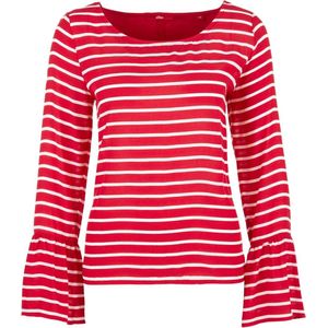 s.Oliver - Rood t-shirt met witte strepen - Maat XL - Vrouwen - 33H4 tango red -